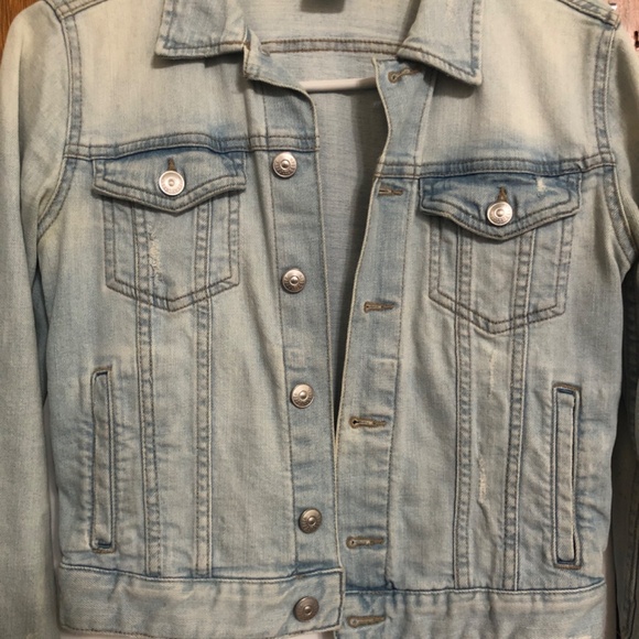 Divided H&M Distressed Blue Jean Denim Jacket - Picture 4 of 8